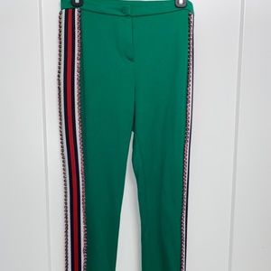 GUCCI Green Crystal Embellished Leggings Size: XS